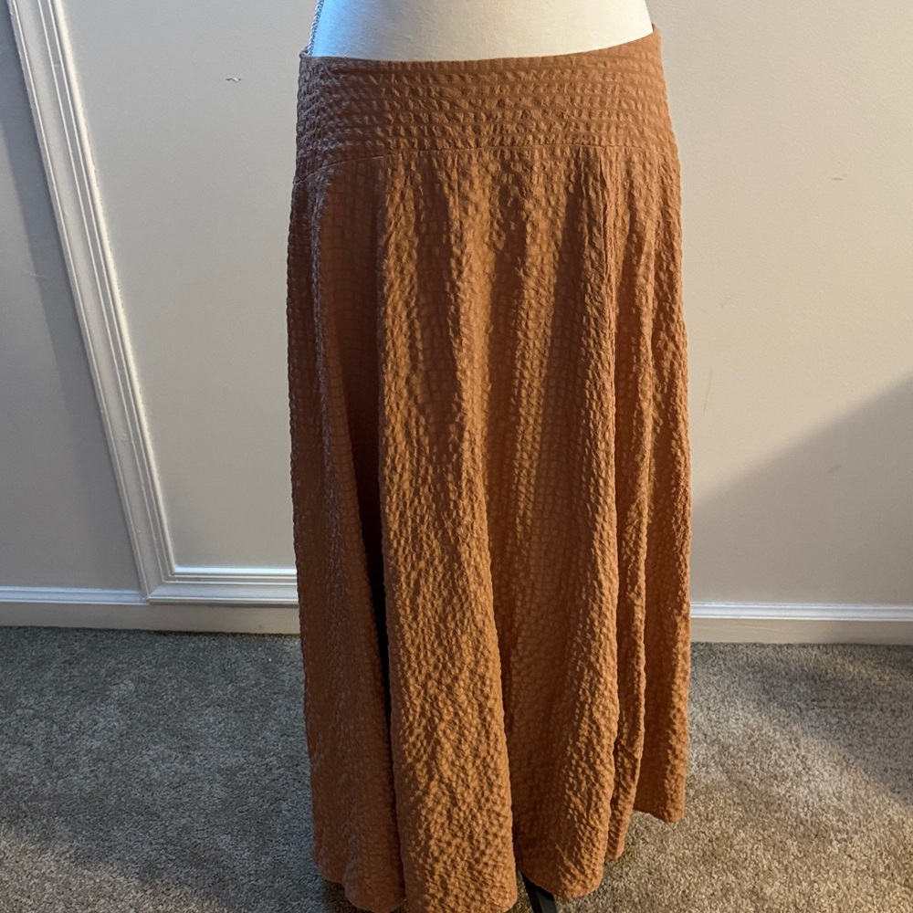 Abercrombie & Fitch Textured Brown Maxi Skirt